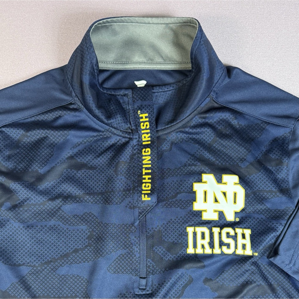 Notre Dame Fighting Irishβ Fanatics 1/4 Zip Mens Medium Pullover Blue Camo